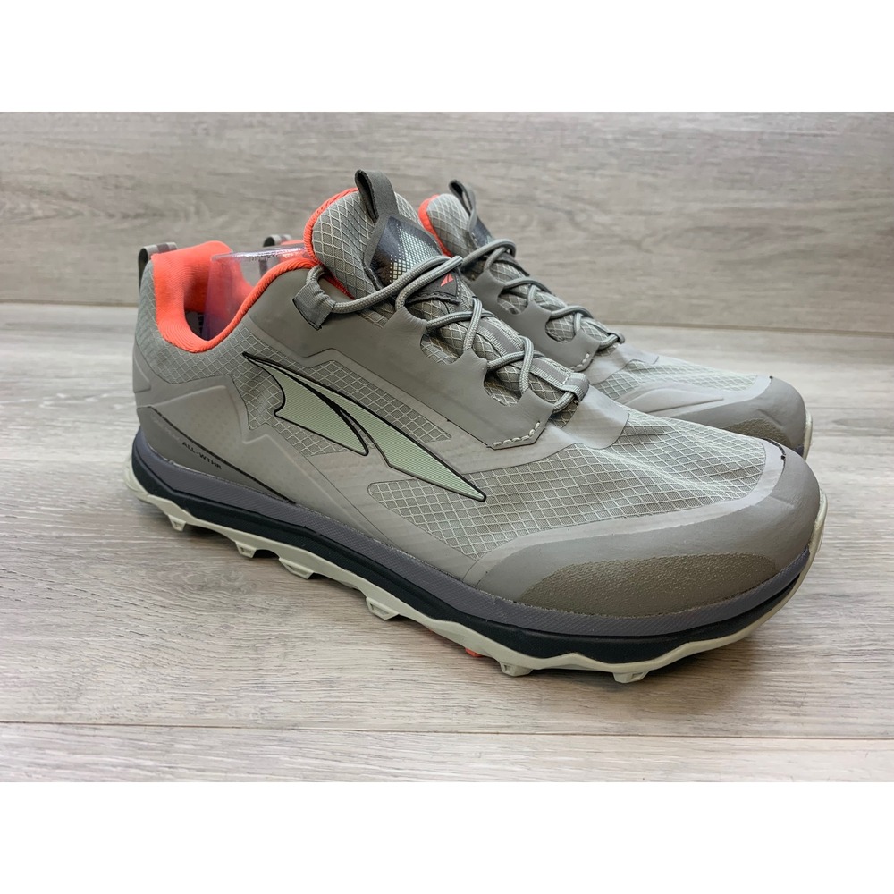 Altra Lone Peak ALL-WTHR Low Gray Coral Trail Running Shoes Women's 10.5
